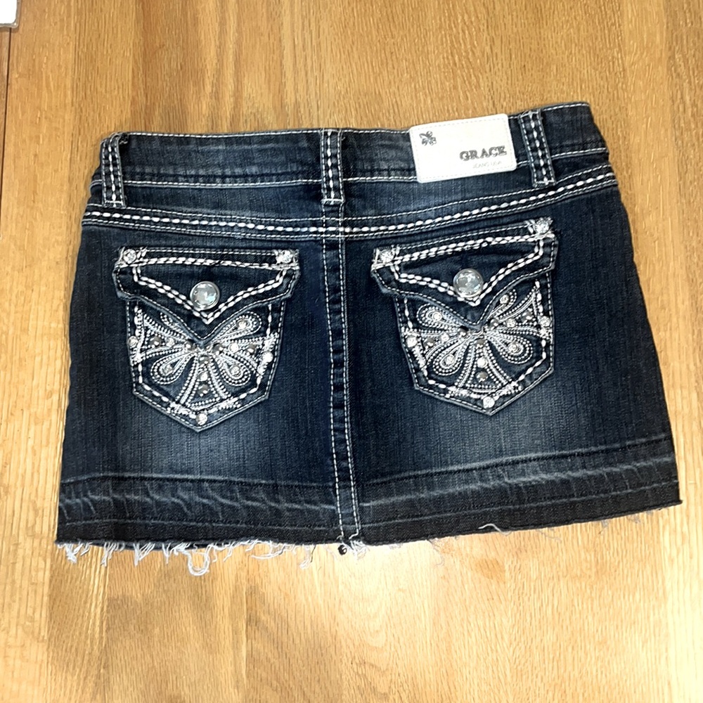 Grace in LA size small bling denim skirt